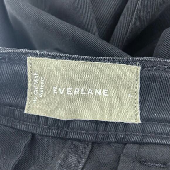 Everlane The Relaxed Chino Pants Black Butter Soft High Rise Barrel Size 6 NWT - Picture 6 of 8